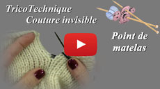 Tuto tricot : couture invisible au point  de matelas